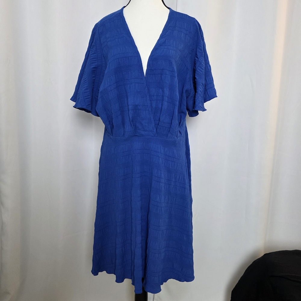SHEIN Curve Royal Blue Textured Dress